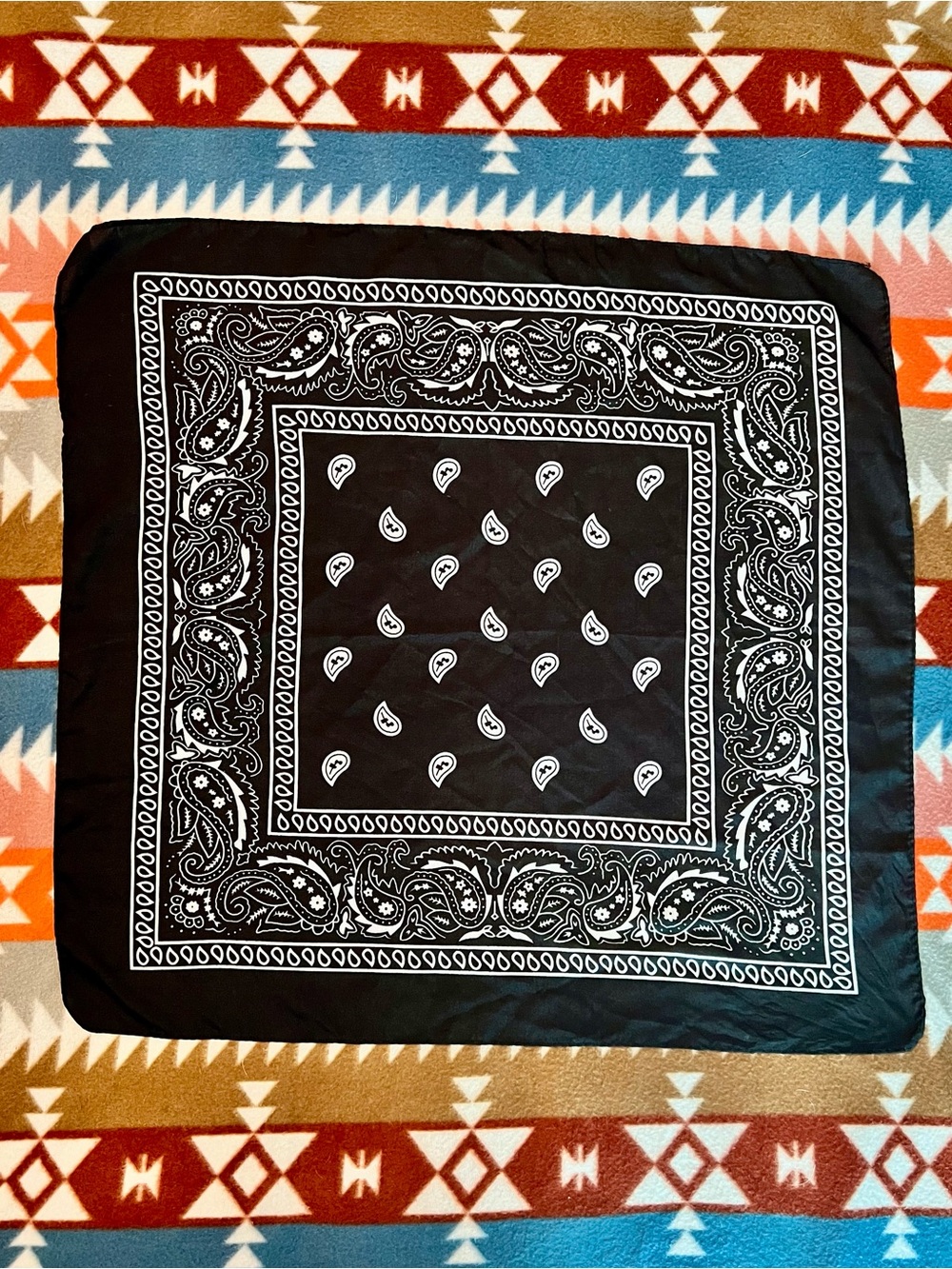 Black silky Paisley Bandana